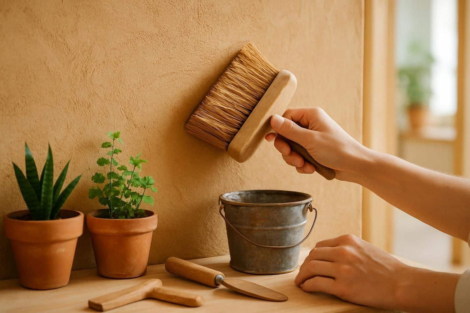 Découvrez nos astuces pour appliquer un badigeon d'argile et obtenir un mur sain, écologique et naturellement esthétique dans votre intérieur.