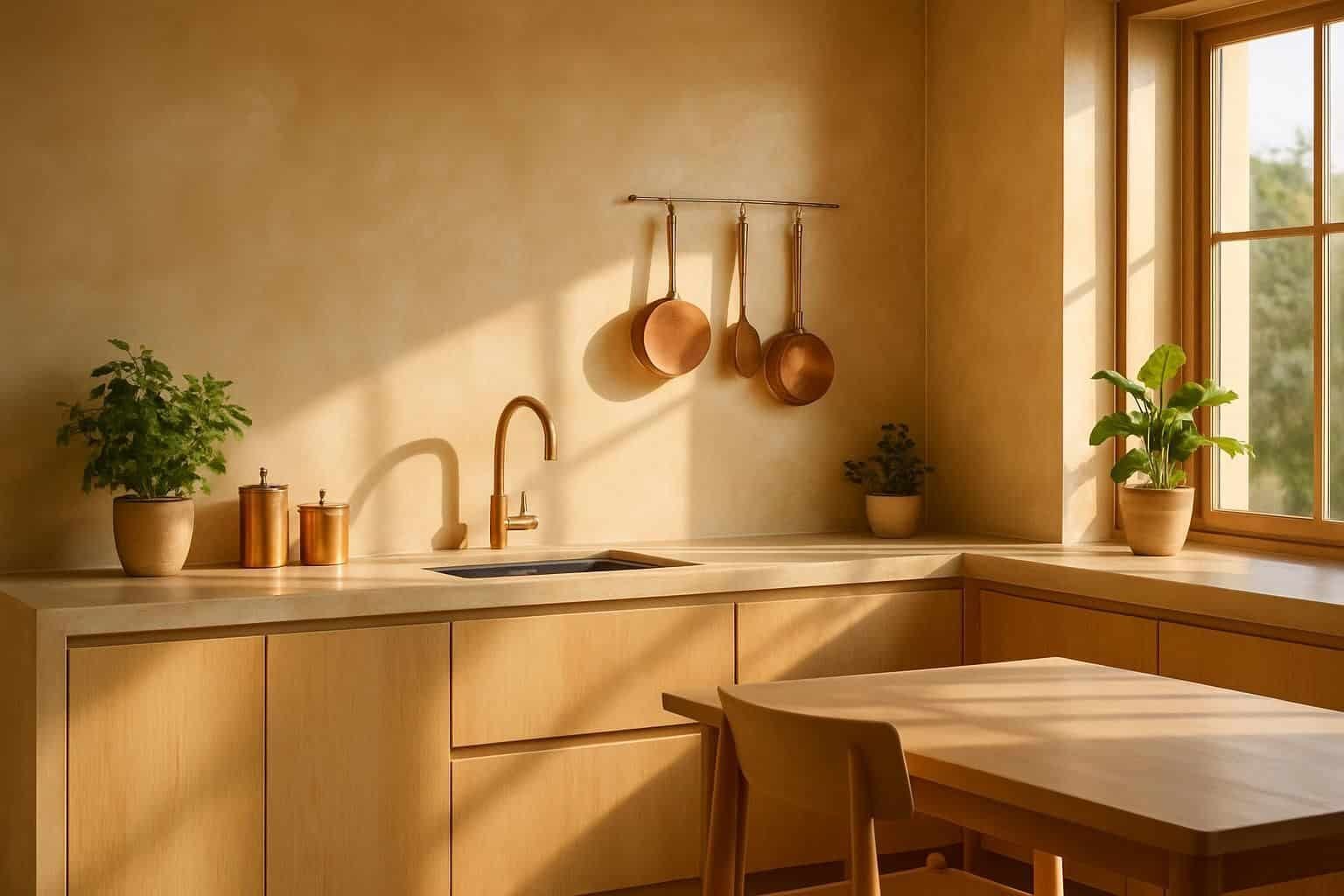 Découvrez la cuisine en tadelakt, alliant élégance et tradition pour sublimer votre intérieur avec un revêtement naturel et raffiné.
